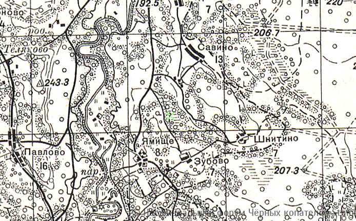 Карта РККА O-36 (В) • 1 км. Новгородская, Псковская и Тверская области. С привязкой OZI